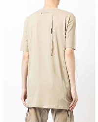 hellbeige bedrucktes T-Shirt mit einem Rundhalsausschnitt von 11 By Boris Bidjan Saberi