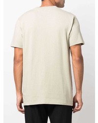 hellbeige bedrucktes T-Shirt mit einem Rundhalsausschnitt von Off-White