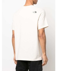 hellbeige bedrucktes T-Shirt mit einem Rundhalsausschnitt von The North Face