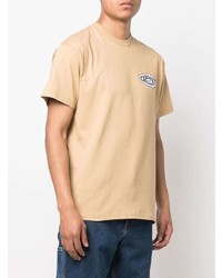 hellbeige bedrucktes T-Shirt mit einem Rundhalsausschnitt von Carhartt WIP