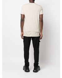 hellbeige bedrucktes T-Shirt mit einem Rundhalsausschnitt von Rick Owens DRKSHDW