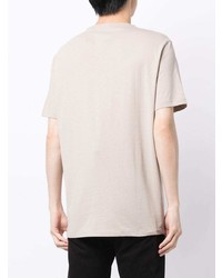 hellbeige bedrucktes T-Shirt mit einem Rundhalsausschnitt von Armani Exchange