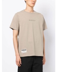 hellbeige bedrucktes T-Shirt mit einem Rundhalsausschnitt von Izzue