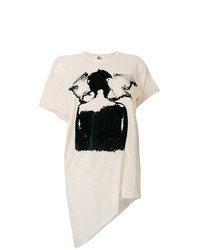 hellbeige bedrucktes T-Shirt mit einem Rundhalsausschnitt von Lost & Found Ria Dunn