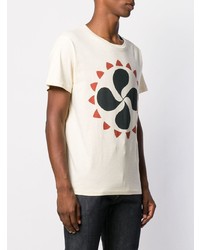 hellbeige bedrucktes T-Shirt mit einem Rundhalsausschnitt von Levi's Vintage Clothing
