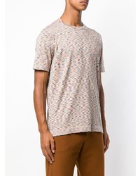 hellbeige bedrucktes T-Shirt mit einem Rundhalsausschnitt von Missoni