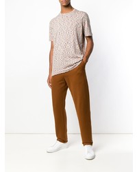 hellbeige bedrucktes T-Shirt mit einem Rundhalsausschnitt von Missoni