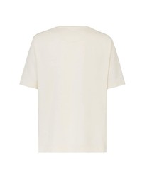 hellbeige bedrucktes T-Shirt mit einem Rundhalsausschnitt von Fendi