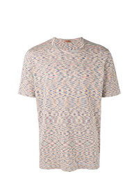 hellbeige bedrucktes T-Shirt mit einem Rundhalsausschnitt von Missoni