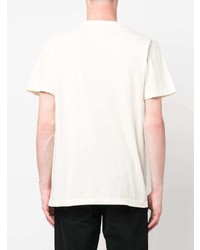 hellbeige bedrucktes T-Shirt mit einem Rundhalsausschnitt von RIPNDIP