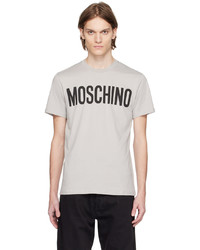 hellbeige bedrucktes T-Shirt mit einem Rundhalsausschnitt von Moschino