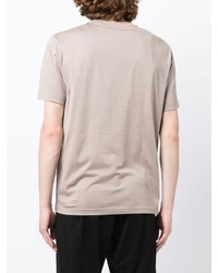 hellbeige bedrucktes T-Shirt mit einem Rundhalsausschnitt von Brioni