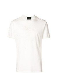hellbeige bedrucktes T-Shirt mit einem Rundhalsausschnitt von Mr & Mrs Italy