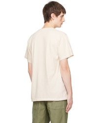 hellbeige bedrucktes T-Shirt mit einem Rundhalsausschnitt von Afield Out