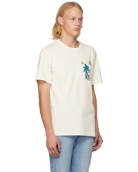 hellbeige bedrucktes T-Shirt mit einem Rundhalsausschnitt von Converse