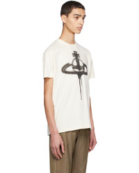 hellbeige bedrucktes T-Shirt mit einem Rundhalsausschnitt von Vivienne Westwood