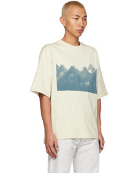 hellbeige bedrucktes T-Shirt mit einem Rundhalsausschnitt von Calvin Klein
