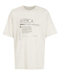 hellbeige bedrucktes T-Shirt mit einem Rundhalsausschnitt von OSKLEN