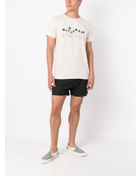 hellbeige bedrucktes T-Shirt mit einem Rundhalsausschnitt von OSKLEN