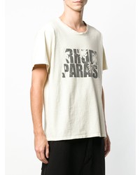 hellbeige bedrucktes T-Shirt mit einem Rundhalsausschnitt von Rhude