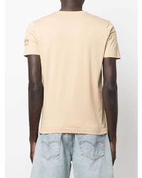 hellbeige bedrucktes T-Shirt mit einem Rundhalsausschnitt von Iceberg