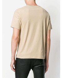 hellbeige bedrucktes T-Shirt mit einem Rundhalsausschnitt von JW Anderson