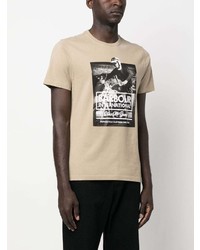 hellbeige bedrucktes T-Shirt mit einem Rundhalsausschnitt von Barbour International