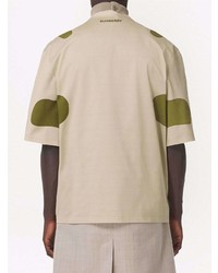 hellbeige bedrucktes T-Shirt mit einem Rundhalsausschnitt von Burberry