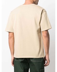 hellbeige bedrucktes T-Shirt mit einem Rundhalsausschnitt von Reese Cooper® 