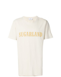 hellbeige bedrucktes T-Shirt mit einem Rundhalsausschnitt von Rhude