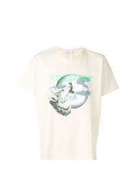 hellbeige bedrucktes T-Shirt mit einem Rundhalsausschnitt von Rhude