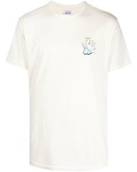 hellbeige bedrucktes T-Shirt mit einem Rundhalsausschnitt von RIPNDIP