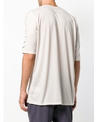 hellbeige bedrucktes T-Shirt mit einem Rundhalsausschnitt von Nike