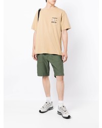 hellbeige bedrucktes T-Shirt mit einem Rundhalsausschnitt von Carhartt WIP