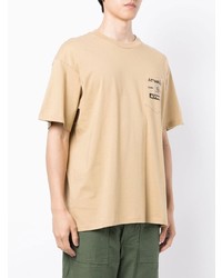 hellbeige bedrucktes T-Shirt mit einem Rundhalsausschnitt von Carhartt WIP