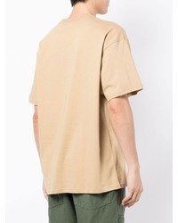 hellbeige bedrucktes T-Shirt mit einem Rundhalsausschnitt von Carhartt WIP