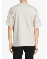 hellbeige bedrucktes T-Shirt mit einem Rundhalsausschnitt von Burberry