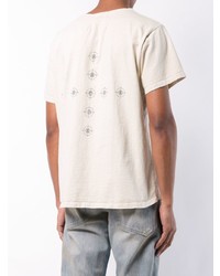 hellbeige bedrucktes T-Shirt mit einem Rundhalsausschnitt von Rhude