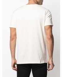 hellbeige bedrucktes T-Shirt mit einem Rundhalsausschnitt von Alexander McQueen