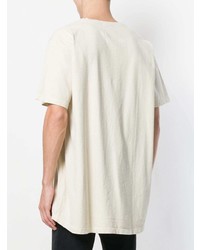 hellbeige bedrucktes T-Shirt mit einem Rundhalsausschnitt von Rhude