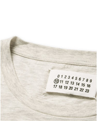 hellbeige bedrucktes T-Shirt mit einem Rundhalsausschnitt von Maison Margiela