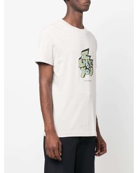 hellbeige bedrucktes T-Shirt mit einem Rundhalsausschnitt von Viktor & Rolf