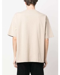 hellbeige bedrucktes T-Shirt mit einem Rundhalsausschnitt von Ambush