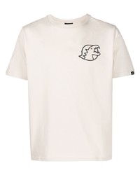hellbeige bedrucktes T-Shirt mit einem Rundhalsausschnitt von SPORT b. by agnès b.