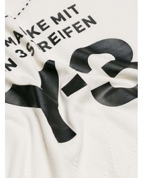 hellbeige bedrucktes T-Shirt mit einem Rundhalsausschnitt von Y-3