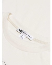 hellbeige bedrucktes T-Shirt mit einem Rundhalsausschnitt von Y-3