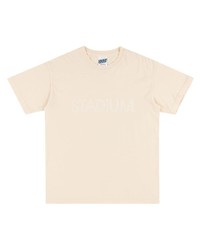 hellbeige bedrucktes T-Shirt mit einem Rundhalsausschnitt von Stadium Goods