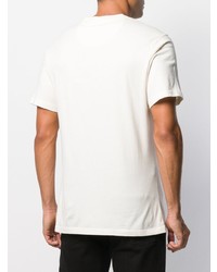 hellbeige bedrucktes T-Shirt mit einem Rundhalsausschnitt von Barbour