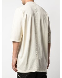 hellbeige bedrucktes T-Shirt mit einem Rundhalsausschnitt von Rick Owens DRKSHDW