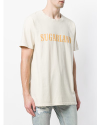 hellbeige bedrucktes T-Shirt mit einem Rundhalsausschnitt von Rhude